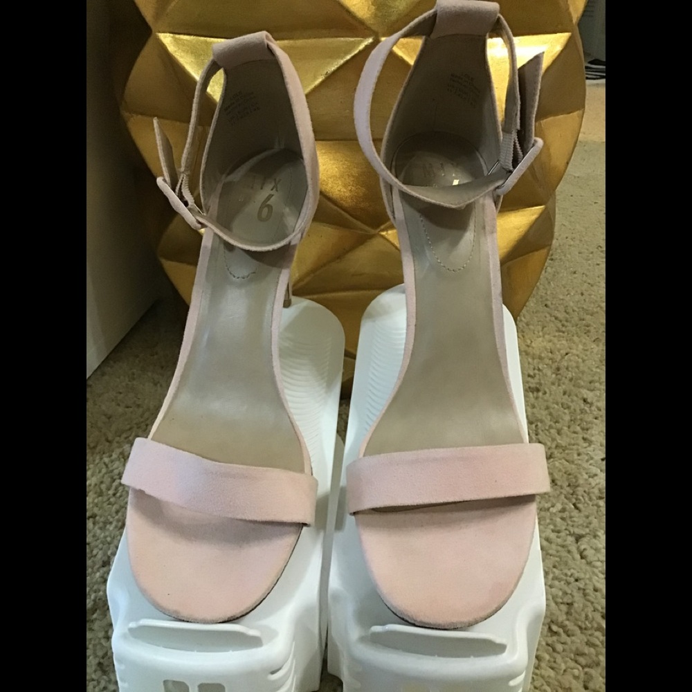 Pale pink strappy sandals